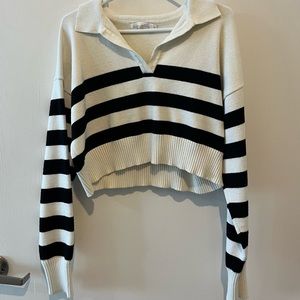 Black and white striped sweater